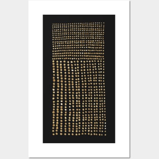 GOLDEN GLITTER DOUBLE DOTS - Hand Drawn Pattern - Horizontal and Vertical Posters and Art